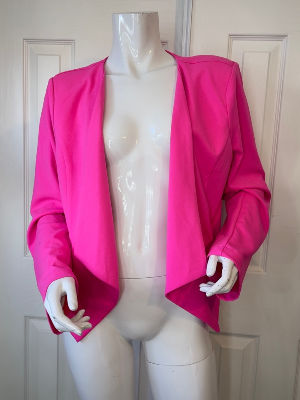 Women's Open-Front Hot Pink Blazer Jacket